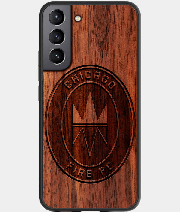 Best Walnut Wood Chicago Fire SC Galaxy S21 FE Case - Custom Engraved Cover - Engraved In Nature