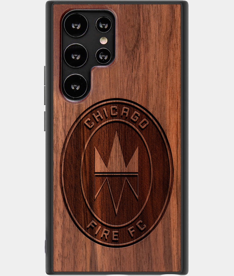 Best Wood Chicago Fire SC Samsung Galaxy S22 Ultra Case - Custom Engraved Cover - Engraved In Nature