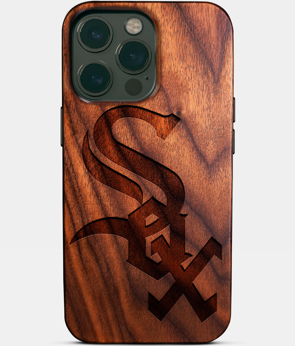 Custom Chicago White Sox iPhone 14/14 Pro/14 Pro Max/14 Plus Case - Wood White Sox Cover - Eco-friendly Chicago White Sox iPhone 14 Case - Carved Wood Custom Chicago White Sox Gift For Him - Monogrammed Personalized iPhone 14 Cover By Engraved In Nature