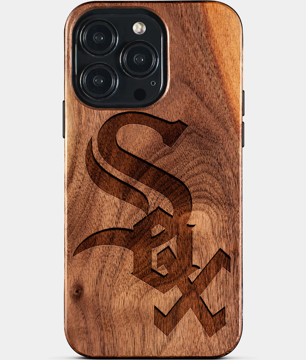 Custom Chicago White Sox iPhone 15/15 Pro/15 Pro Max/15 Plus Case - Wood White Sox Cover - Eco-friendly Chicago White Sox iPhone 15 Case - Carved Wood Custom Chicago White Sox Gift For Him - Monogrammed Personalized iPhone 15 Cover By Engraved In Nature
