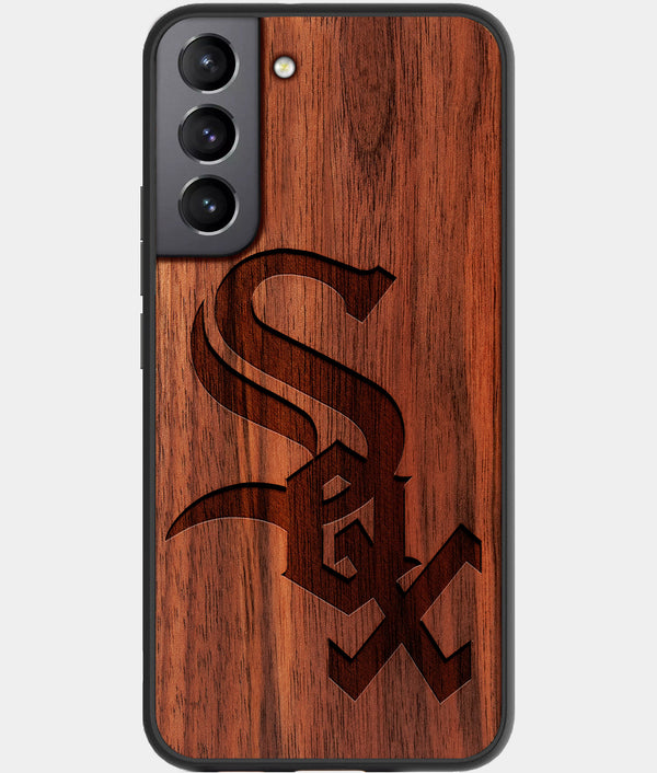 Best Walnut Wood Chicago White Sox Galaxy S21 FE Case - Custom Engraved Cover - Engraved In Nature