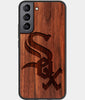 Best Walnut Wood Chicago White Sox Galaxy S21 FE Case - Custom Engraved Cover - Engraved In Nature