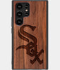 Best Wood Chicago White Sox Samsung Galaxy S22 Ultra Case - Custom Engraved Cover - Engraved In Nature