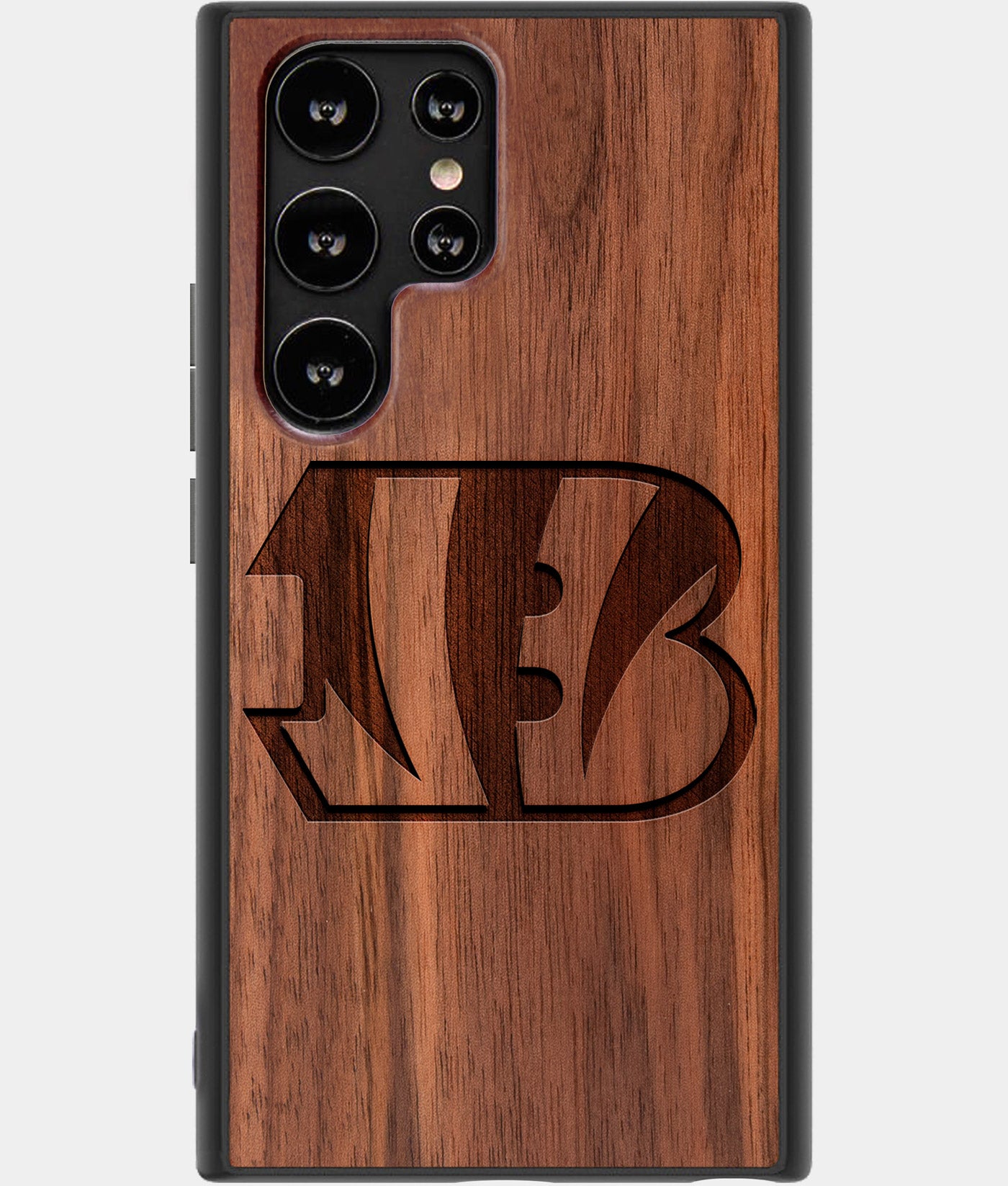 Best Wood Cincinnati Bengals Samsung Galaxy S22 Ultra Case - Custom Engraved Cover - Engraved In Nature