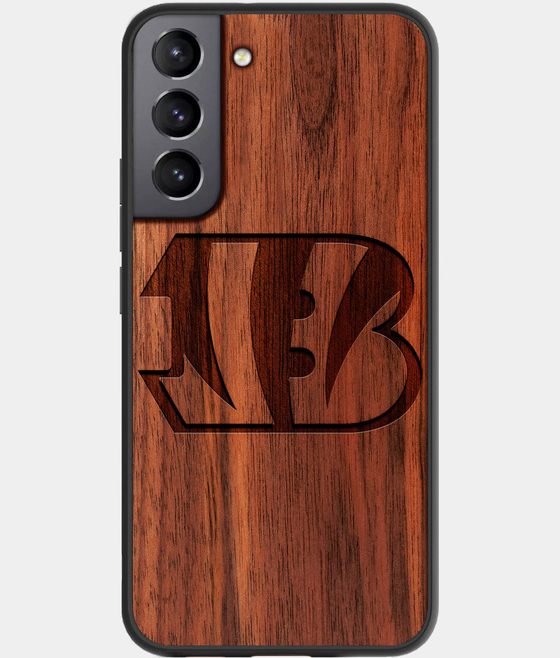 Best Wood Cincinnati Bengals Samsung Galaxy S22 Case - Custom Engraved Cover - Engraved In Nature