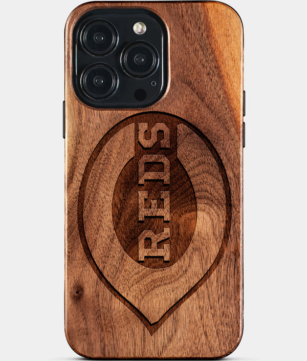 Custom Cincinnati Reds iPhone 15/15 Pro/15 Pro Max/15 Plus Case - Wood Reds Cover - Eco-friendly Cincinnati Reds iPhone 15 Case - Carved Wood Custom Cincinnati Reds Gift For Him - Monogrammed Personalized iPhone 15 Cover By Engraved In Nature