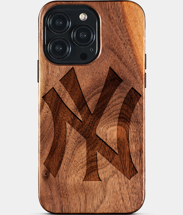 Custom Classic New York Yankees iPhone 15/15 Pro/15 Pro Max/15 Plus Case - Wood Yankees Cover - Eco-friendly New York Yankees iPhone 15 Case - Carved Wood Custom New York Yankees Gift For Him - Monogrammed Personalized iPhone 15 Cover By Engraved In Nature