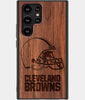 Best Wood Cleveland Browns Samsung Galaxy S22 Ultra Case - Custom Engraved Cover - Engraved In Nature