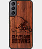 Best Wood Cleveland Browns Samsung Galaxy S23 Plus Case - Custom Engraved Cover - Engraved In Nature