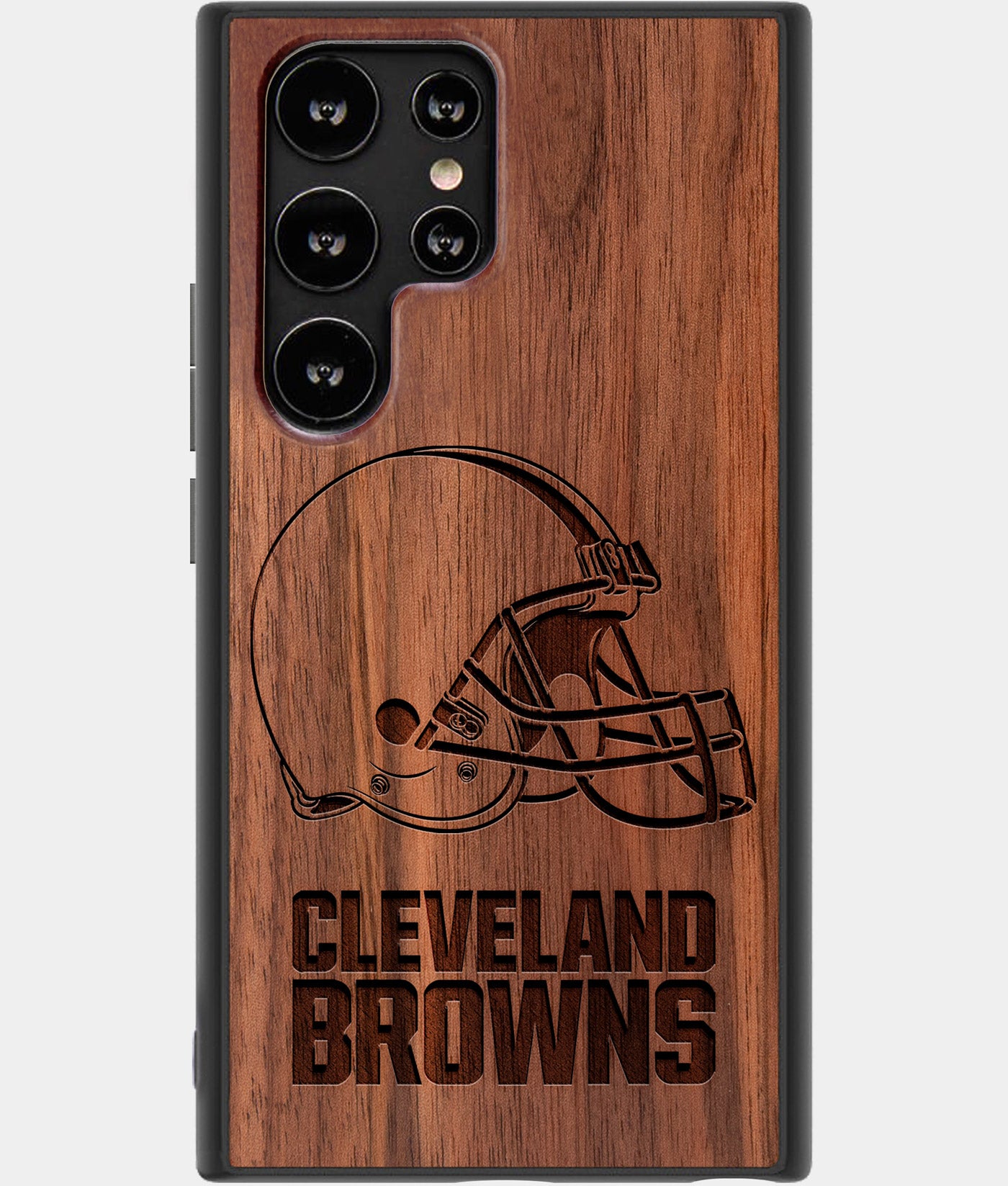 Best Wood Cleveland Browns Samsung Galaxy S23 Ultra Case - Custom Engraved Cover - Engraved In Nature