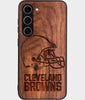 Best Wood Cleveland Browns Samsung Galaxy S24 Plus Case - Custom Engraved Cover - Engraved In Nature
