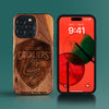 Custom Cleveland Cavaliers iPhone 15/15 Pro/15 Pro Max/15 Plus Case - Carved Wood Cavaliers Cover