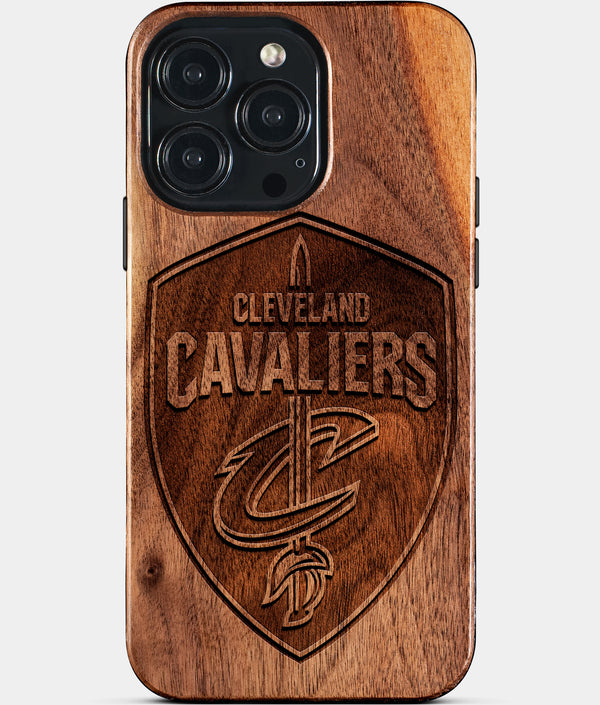 Custom Cleveland Cavaliers iPhone 15/15 Pro/15 Pro Max/15 Plus Case - Wood Cavaliers Cover - Eco-friendly Cleveland Cavaliers iPhone 15 Case - Carved Wood Custom Cleveland Cavaliers Gift For Him - Monogrammed Personalized iPhone 15 Cover By Engraved In Nature