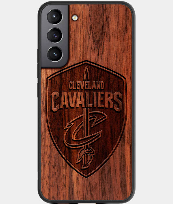 Best Walnut Wood Cleveland Cavaliers Galaxy S21 FE Case - Custom Engraved Cover - Engraved In Nature