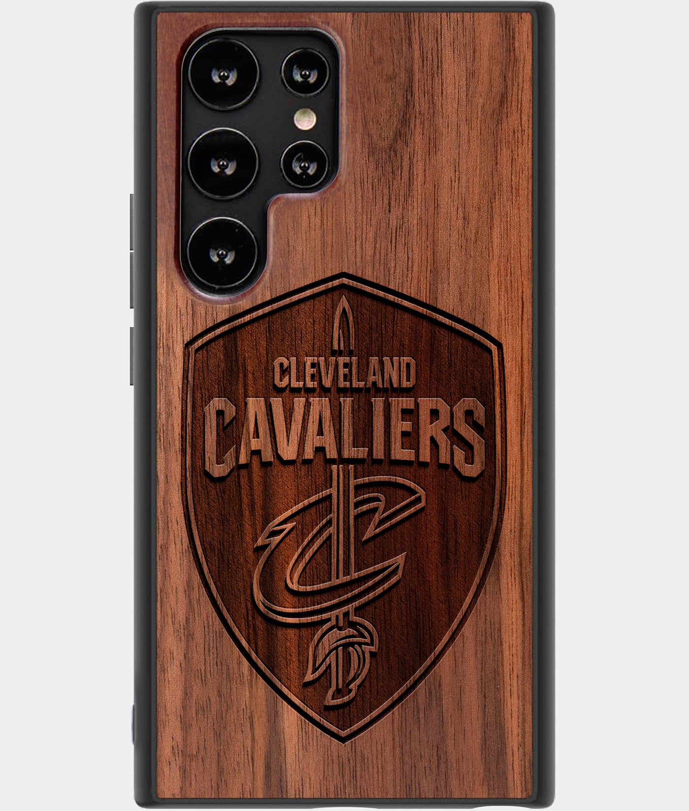 Best Wood Cleveland Cavaliers Samsung Galaxy S22 Ultra Case - Custom Engraved Cover - Engraved In Nature
