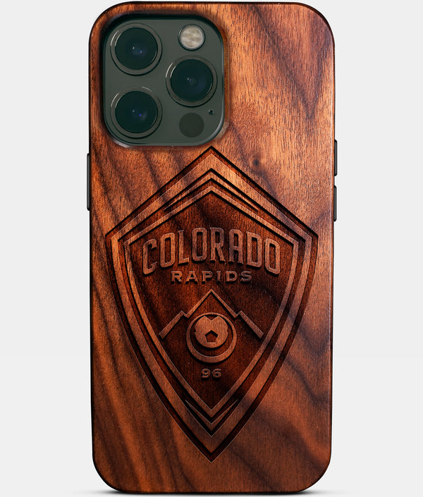 Custom Colorado Rapids iPhone 14/14 Pro/14 Pro Max/14 Plus Case - Wood Colorado Rapids Cover - Eco-friendly Colorado Rapids iPhone 14 Case - Carved Wood Custom Colorado Rapids Gift For Him - Monogrammed Personalized iPhone 14 Cover By Engraved In Nature