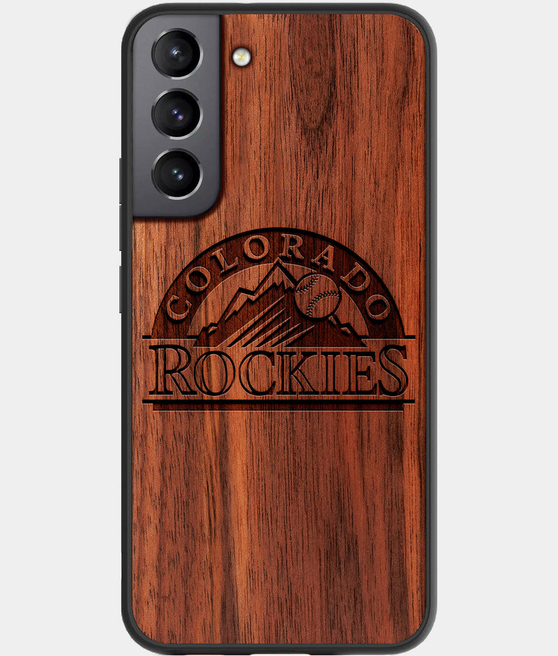 Best Walnut Wood Colorado Rockies Galaxy S21 FE Case - Custom Engraved Cover - Engraved In Nature