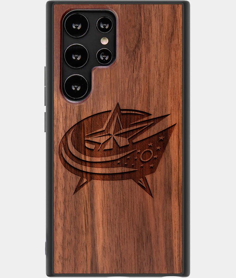 Best Wood Columbus Blue Jackets Samsung Galaxy S23 Ultra Case - Custom Engraved Cover - Engraved In Nature