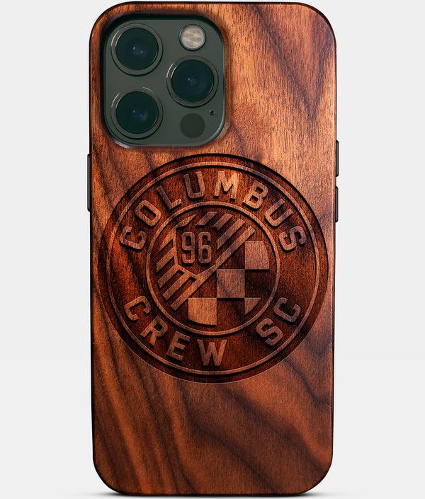 Custom Columbus Crew SC iPhone 14/14 Pro/14 Pro Max/14 Plus Case - Wood Columbus Crew SC Cover - Eco-friendly Columbus Crew SC iPhone 14 Case - Carved Wood Custom Columbus Crew SC Gift For Him - Monogrammed Personalized iPhone 14 Cover By Engraved In Nature