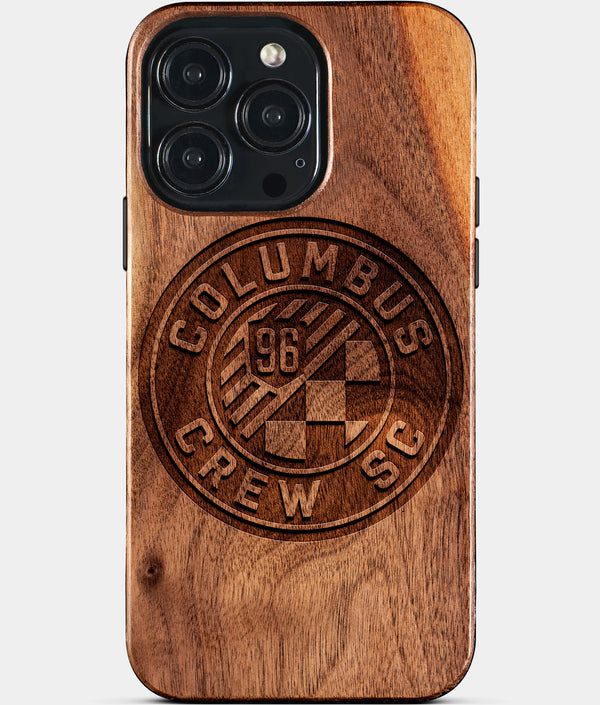 Custom Columbus Crew SC iPhone 15/15 Pro/15 Pro Max/15 Plus Case - Wood Columbus Crew SC Cover - Eco-friendly Columbus Crew SC iPhone 15 Case - Carved Wood Custom Columbus Crew SC Gift For Him - Monogrammed Personalized iPhone 15 Cover By Engraved In Nature