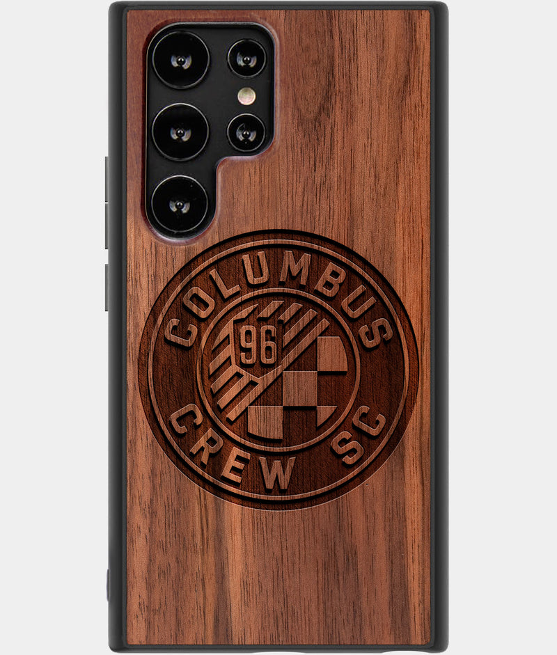 Best Wood Columbus Crew SC Samsung Galaxy S22 Ultra Case - Custom Engraved Cover - Engraved In Nature