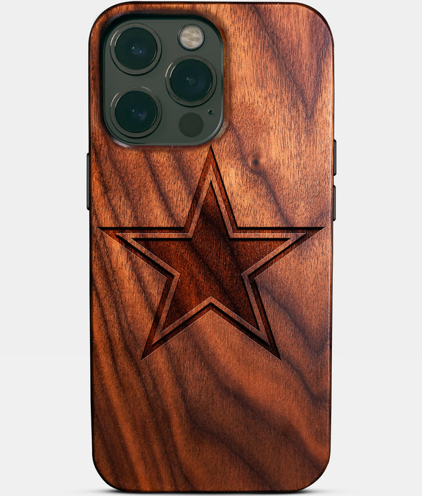 Custom Dallas Cowboys iPhone 14/14 Pro/14 Pro Max/14 Plus Case - Wood Cowboys Cover - Eco-friendly Dallas Cowboys iPhone 14 Case - Carved Wood Custom Dallas Cowboys Gift For Him - Monogrammed Personalized iPhone 14 Cover By Engraved In Nature