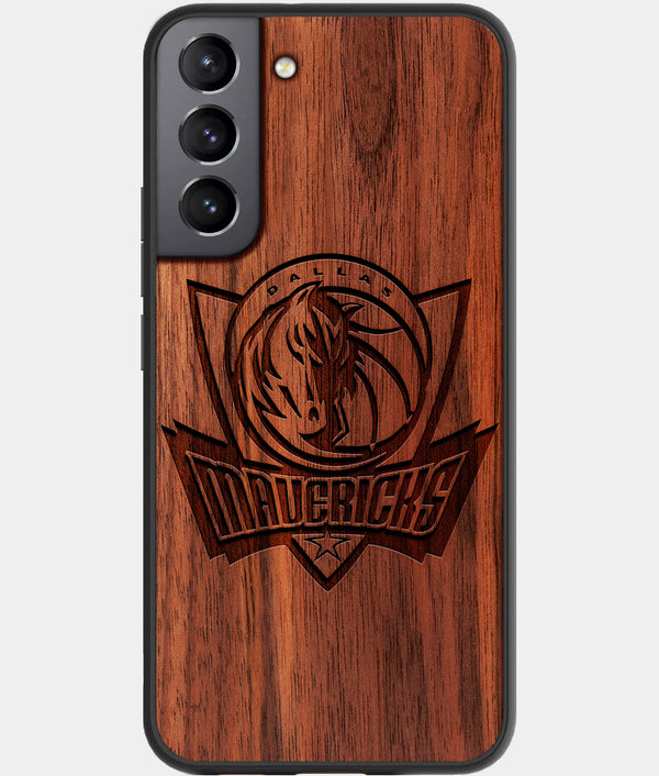 Best Walnut Wood Dallas Mavericks Galaxy S21 FE Case - Custom Engraved Cover - Engraved In Nature