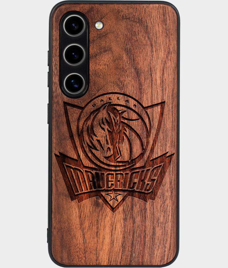 Best Wood Dallas Mavericks Samsung Galaxy S24 Plus Case - Custom Engraved Cover - Engraved In Nature