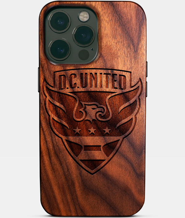 Custom D.C. United iPhone 14/14 Pro/14 Pro Max/14 Plus Case - Wood D.C. United Cover - Eco-friendly Dc United iPhone 14 Case - Carved Wood Custom Dc United Gift For Him - Monogrammed Personalized iPhone 14 Cover By Engraved In Nature