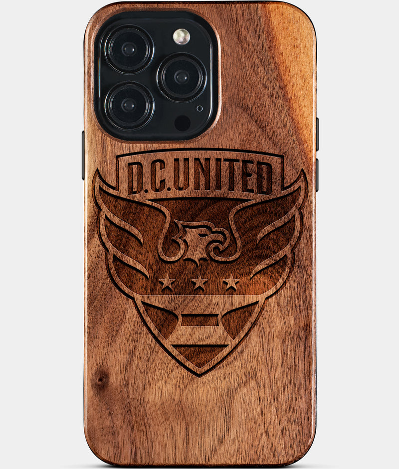 Custom D.C. United iPhone 15/15 Pro/15 Pro Max/15 Plus Case - Wood D.C. United Cover - Eco-friendly Dc United iPhone 15 Case - Carved Wood Custom Dc United Gift For Him - Monogrammed Personalized iPhone 15 Cover By Engraved In Nature