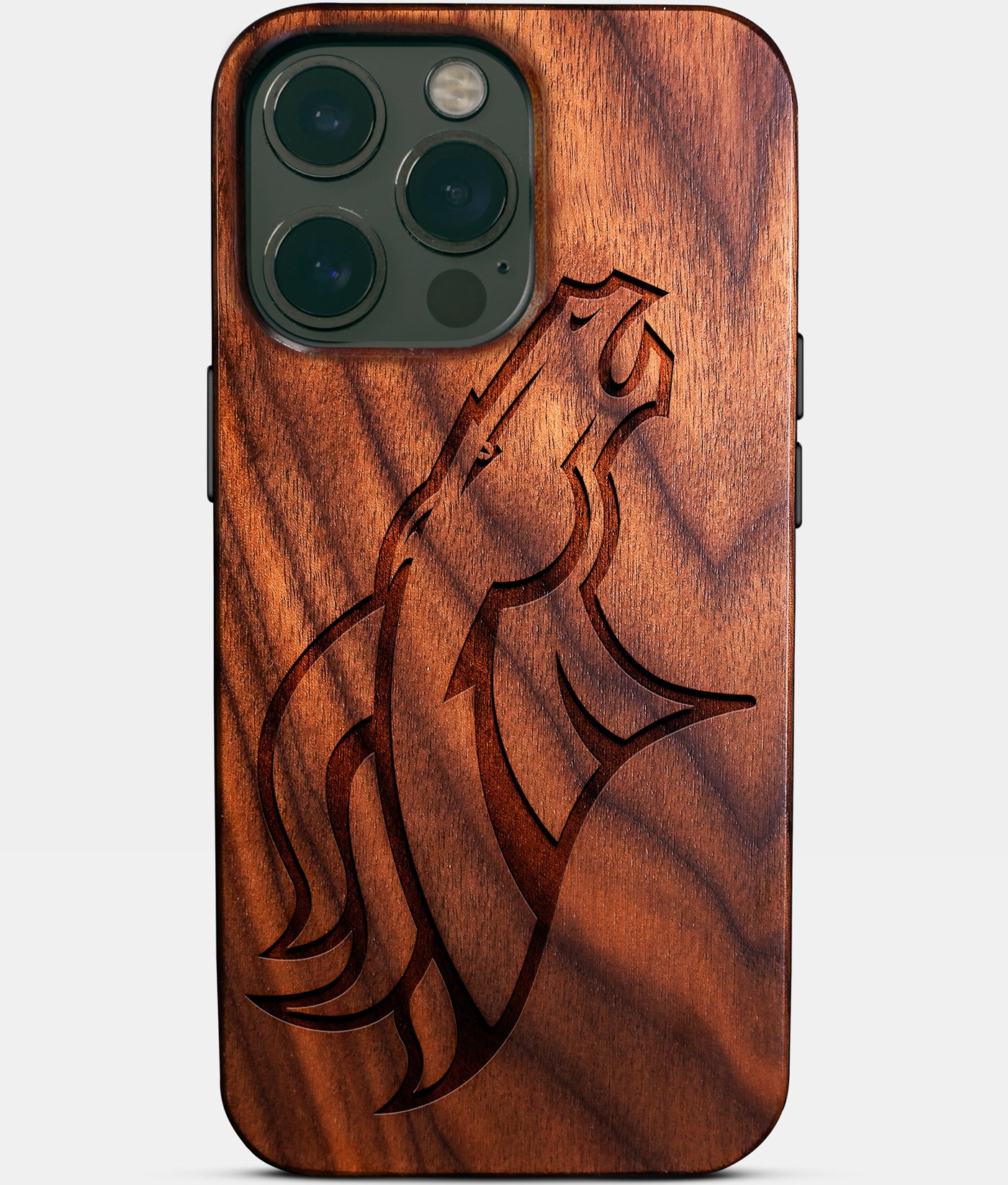Custom Denver Broncos iPhone 14/14 Pro/14 Pro Max/14 Plus Case - Wood Broncos Cover - Eco-friendly Denver Broncos iPhone 14 Case - Carved Wood Custom Denver Broncos Gift For Him - Monogrammed Personalized iPhone 14 Cover By Engraved In Nature