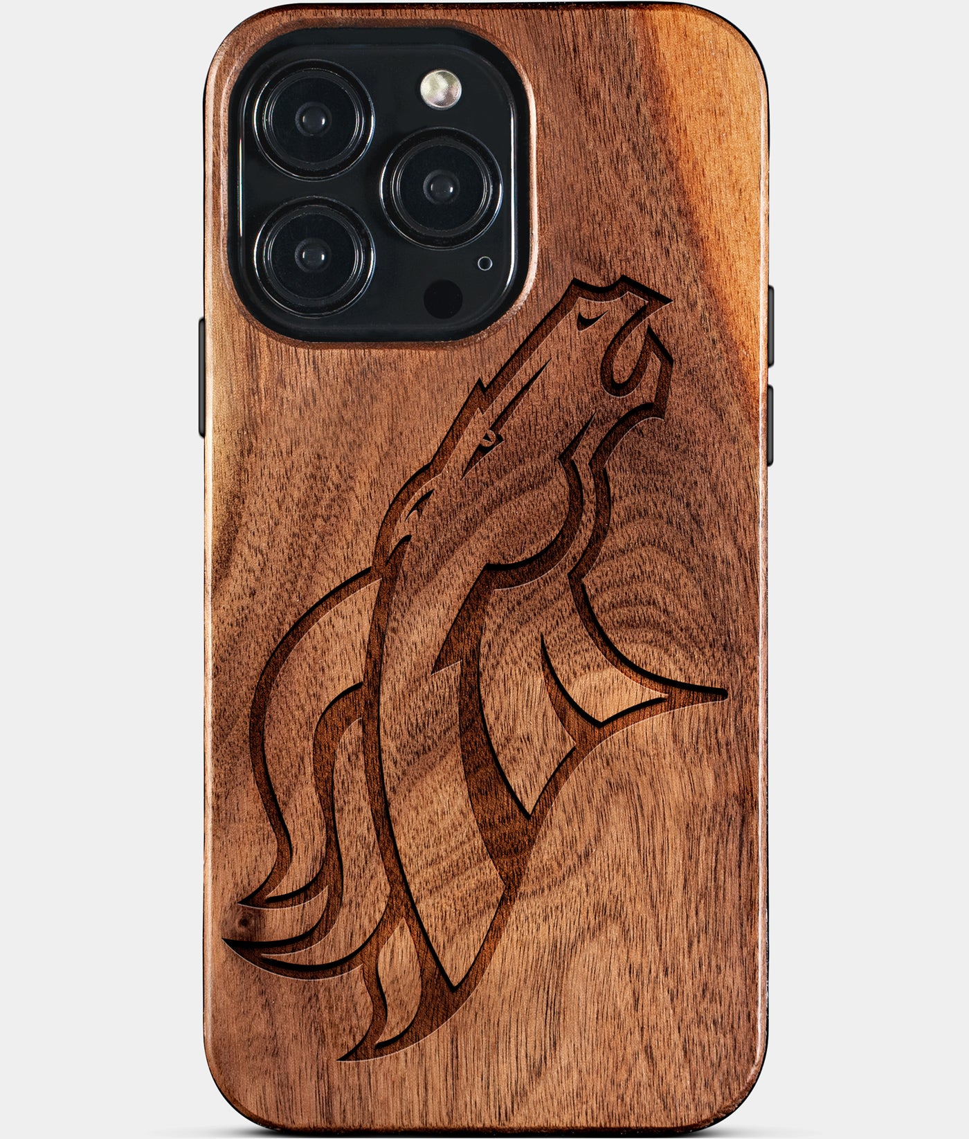 Custom Denver Broncos iPhone 15/15 Pro/15 Pro Max/15 Plus Case - Wood Broncos Cover - Eco-friendly Denver Broncos iPhone 15 Case - Carved Wood Custom Denver Broncos Gift For Him - Monogrammed Personalized iPhone 15 Cover By Engraved In Nature