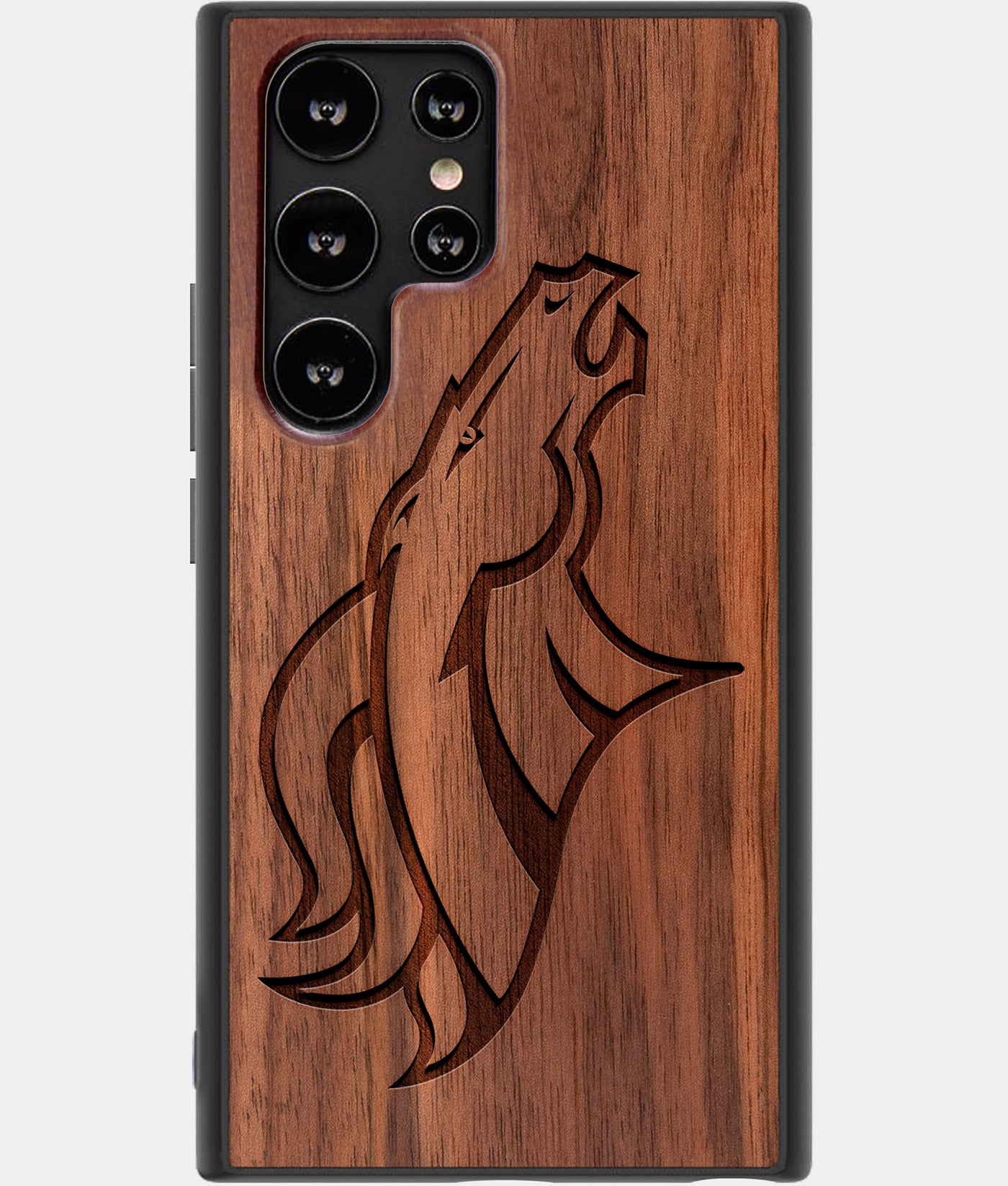 Best Wood Denver Broncos Samsung Galaxy S22 Ultra Case - Custom Engraved Cover - Engraved In Nature