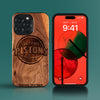 Custom Detroit Pistons iPhone 15/15 Pro/15 Pro Max/15 Plus Case - Carved Wood Pistons Cover