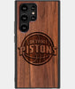 Best Wood Detroit Pistons Samsung Galaxy S22 Ultra Case - Custom Engraved Cover - Engraved In Nature