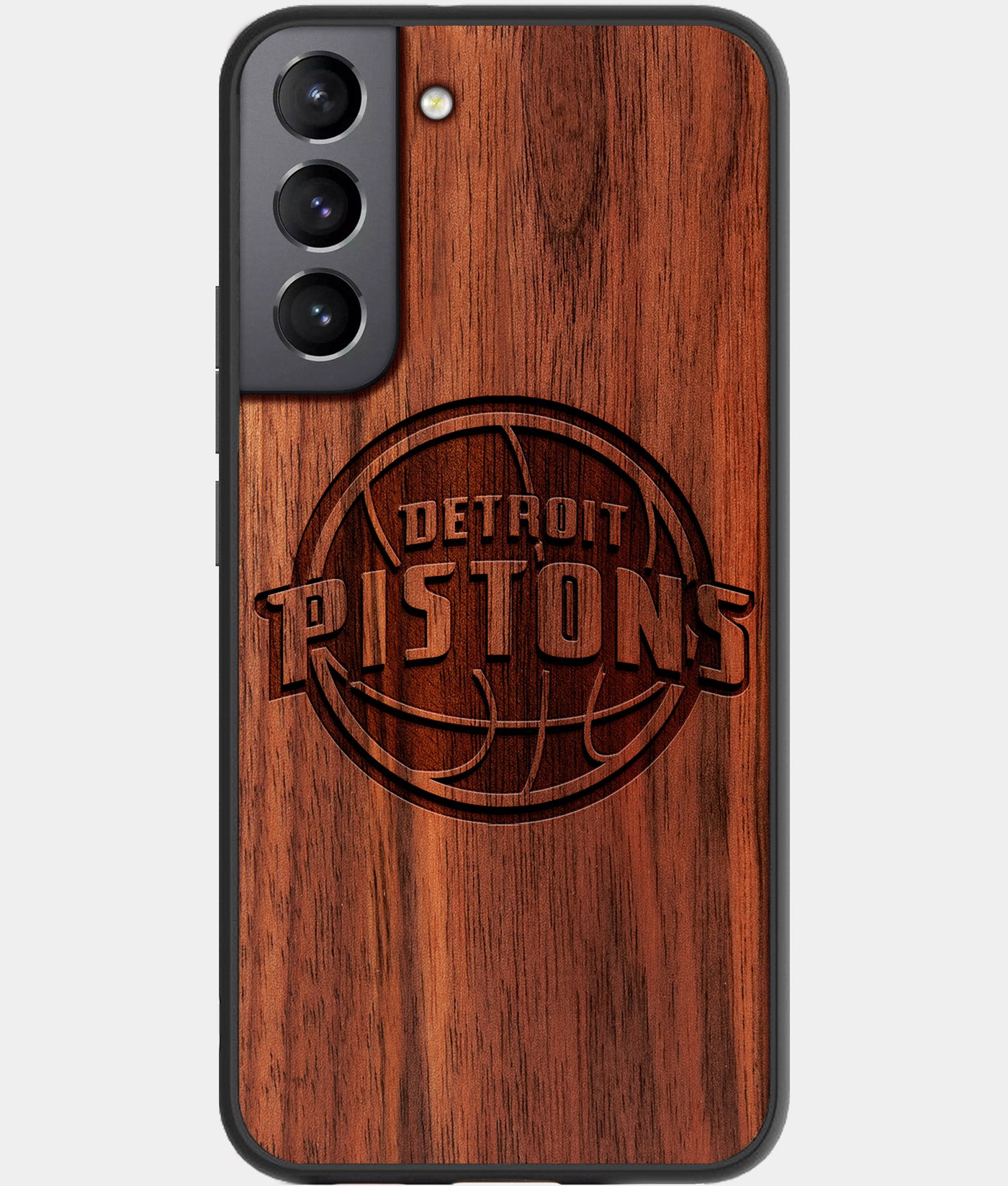 Best Wood Detroit Pistons Samsung Galaxy S22 Case - Custom Engraved Cover - Engraved In Nature