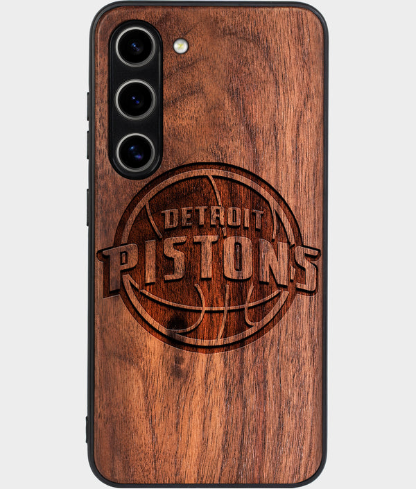 Best Wood Detroit Pistons Galaxy S24 Case - Custom Engraved Cover - Engraved In Nature