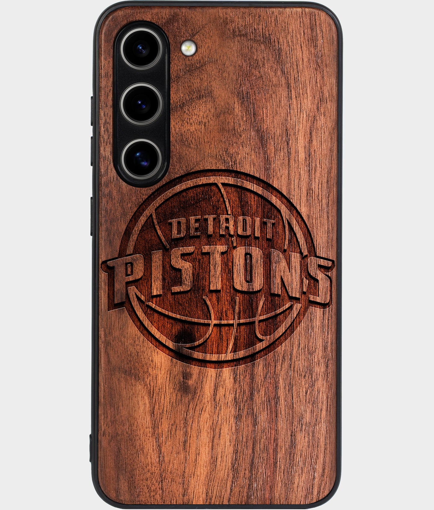 Best Wood Detroit Pistons Samsung Galaxy S24 Case - Custom Engraved Cover - Engraved In Nature