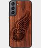 Best Wood Detroit Red Wings Galaxy S22 Case - Custom Engraved Cover - Engraved In Nature