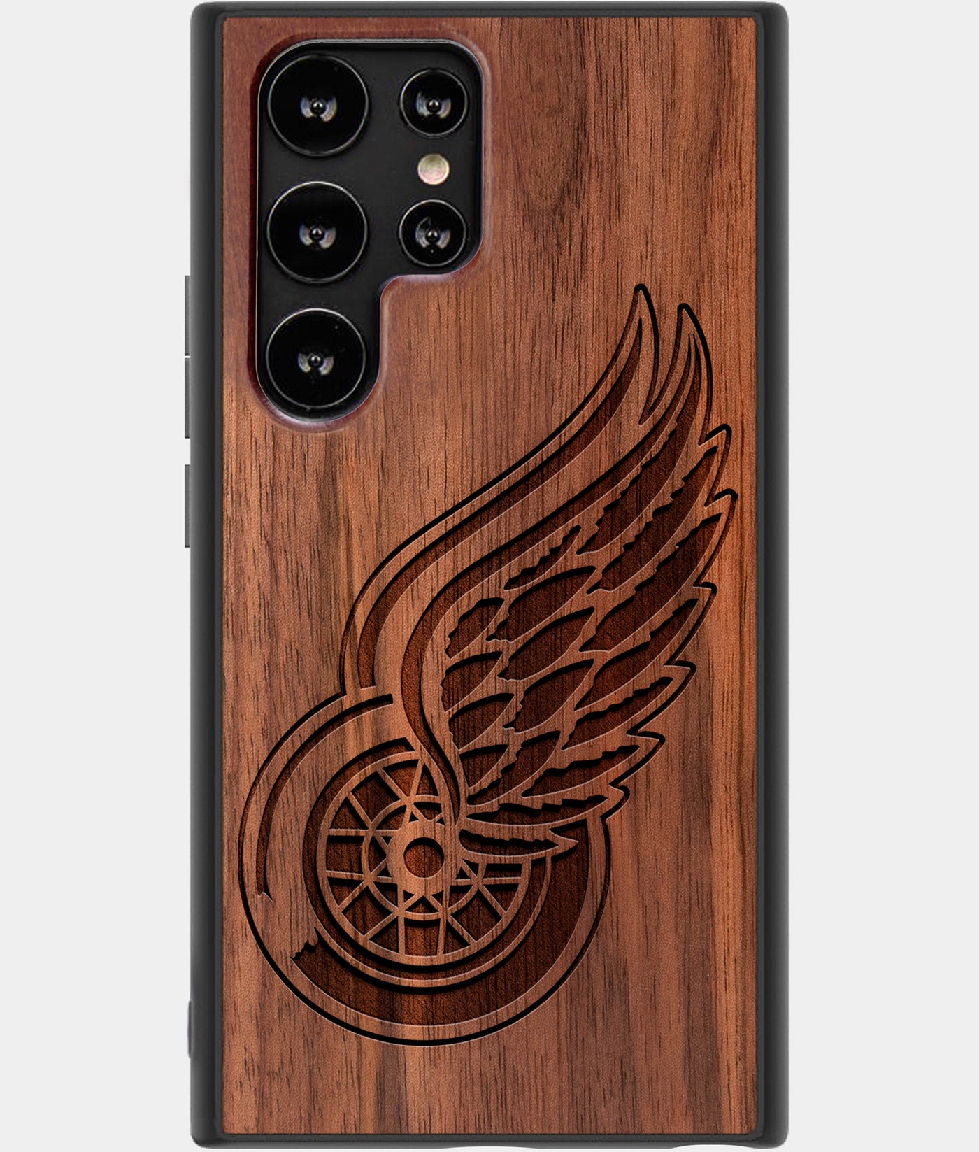 Best Wood Detroit Red Wings Samsung Galaxy S22 Ultra Case - Custom Engraved Cover - Engraved In Nature