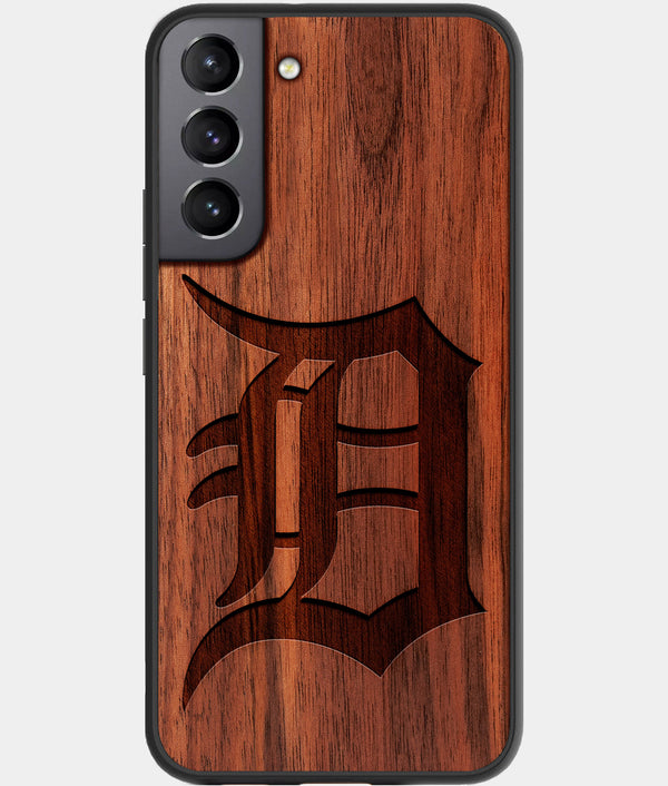 Best Walnut Wood Detroit Tigers Galaxy S21 FE Case - Custom Engraved Cover - Engraved In Nature