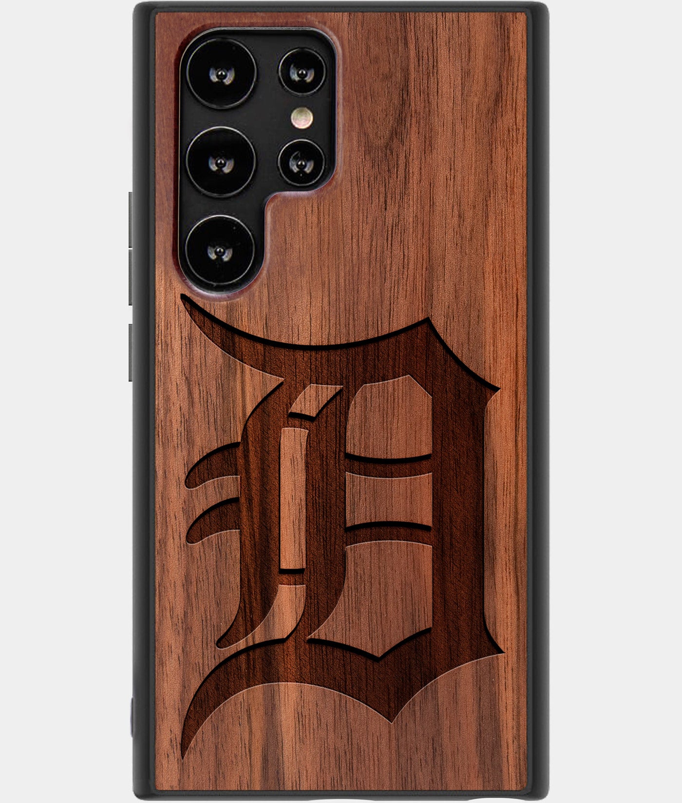 Best Wood Detroit Tigers Samsung Galaxy S22 Ultra Case - Custom Engraved Cover - Engraved In Nature