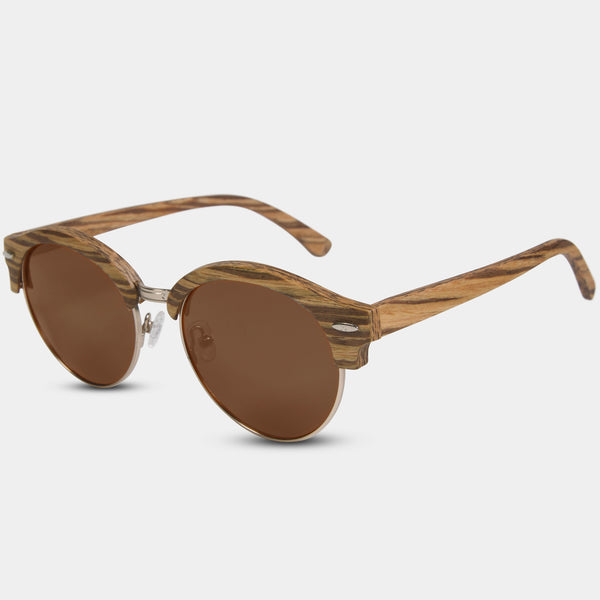 Best Custom Engraved Browline Tigereye Wooden Sunglasses | Big Sur - Engraved In Nature