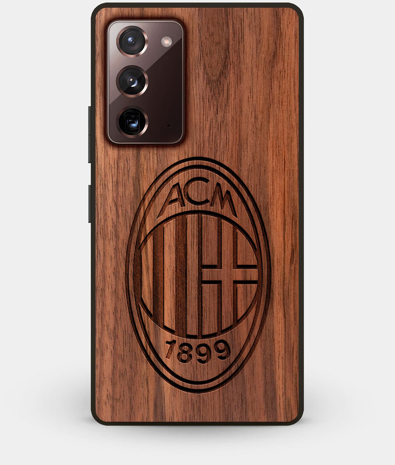 Best Custom Engraved Walnut Wood A.C. Milan Note 20 Case - Engraved In Nature