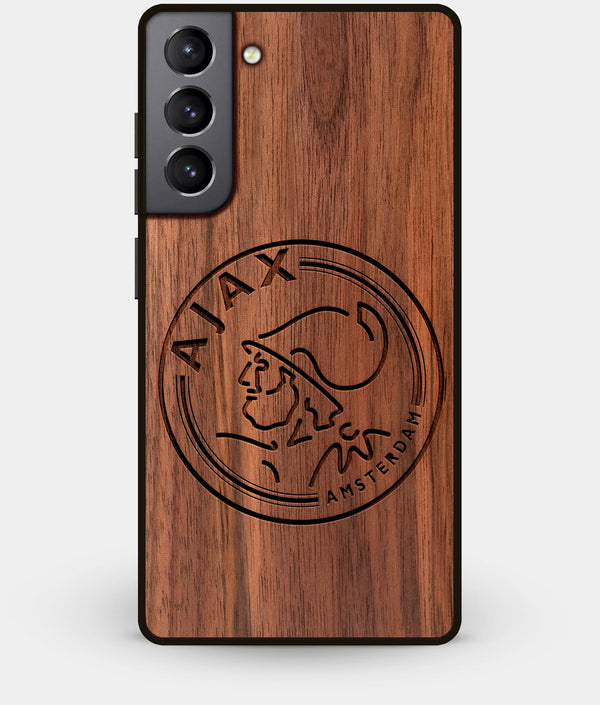 Best Walnut Wood AFC Ajax Galaxy S21 Case - Custom Engraved Cover - Engraved In Nature