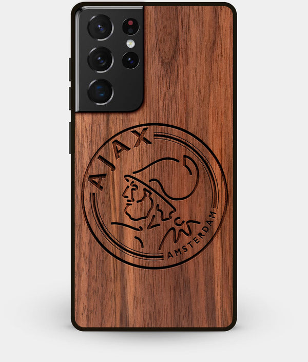 Best Walnut Wood AFC Ajax Galaxy S21 Ultra Case - Custom Engraved Cover - Engraved In Nature