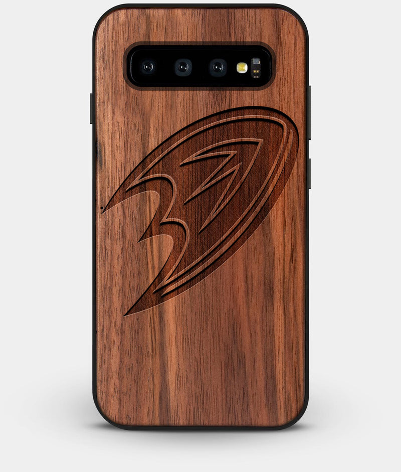 Best Custom Engraved Walnut Wood Anaheim Ducks Galaxy S10 Plus Case - Engraved In Nature