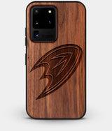 Best Custom Engraved Walnut Wood Anaheim Ducks Galaxy S20 Ultra Case - Engraved In Nature