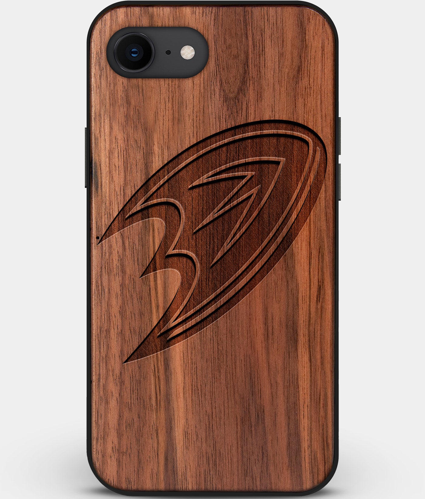Best Custom Engraved Walnut Wood Anaheim Ducks iPhone SE Case - Engraved In Nature