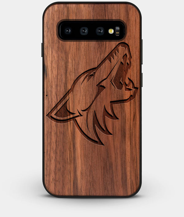 Best Custom Engraved Walnut Wood Arizona Coyotes Galaxy S10 Case - Engraved In Nature